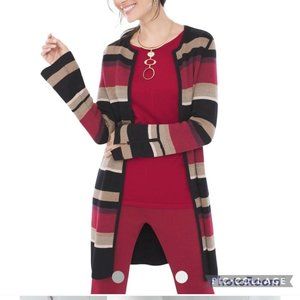 Chicos reversible  open front long sweater.  Size 2 in Chicos sizing.  A large.